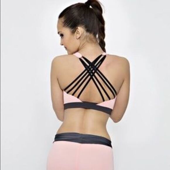 Pink Sexy String Back Sports Bra - Picture 3 of 4